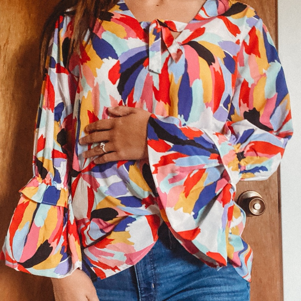 NWT Crosby by Mollie Burch Cactus Flower Lauren Blouse